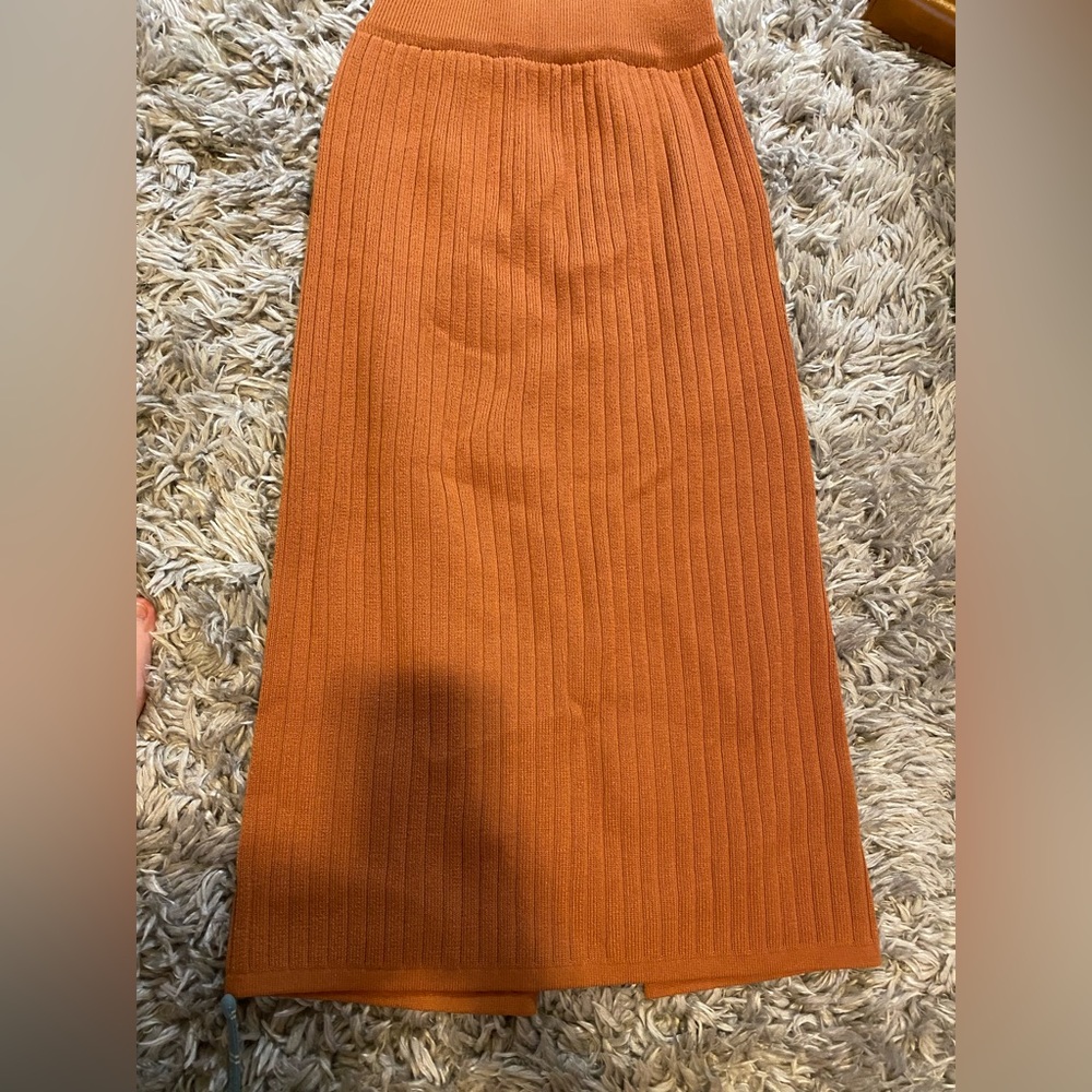 Burnt orange pencil skirt